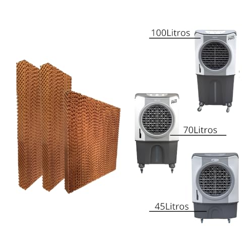 Placa Evaporativa Filtro Colmeia Para Climatizadores Varios Litros 3 Peças- Kit Completo Compativel