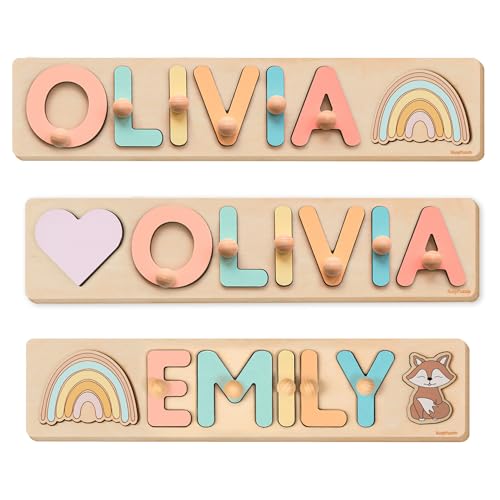 Name Puzzle With Pegs Personalized Wooden Name Puzzle Wooden Toys