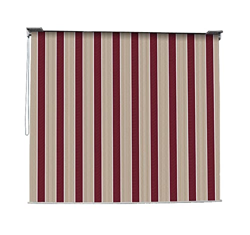 VERDELOOK Tenda da Sole Mykonos a Caduta con Catena, 2.5x2 m, Beige e Bordeaux