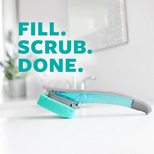 Image of Scotch-Brite Scrub Tub & Shower Wand 2 Pack, Bathroom Cleaning Wands with Silicone Blade and Refillable Handle for Soap Scum Removal on Tubs, Showers, Glass Doors, Tile and Bathroom Walls