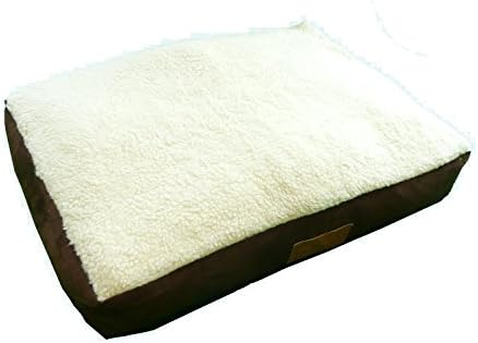 Ellie-Bo 56 x 41 x 10 cms Small Dog Bed with Waterproof Cover in Black with Brown Piping for 24 inch Dog Cage / Crate