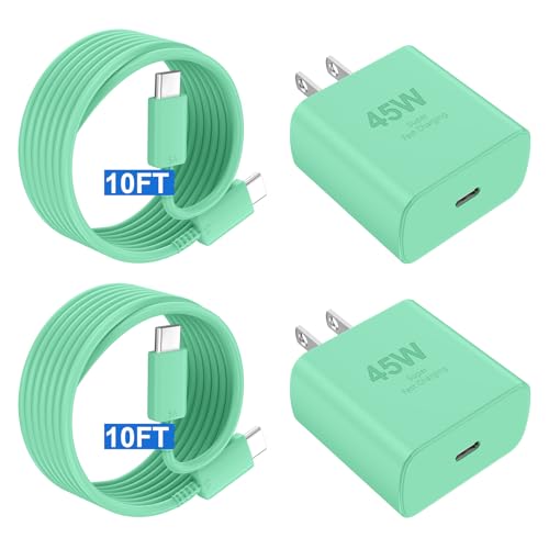 Image of Phone 17 16 Pro Max Charger Fast Charging,45W Phone 17 Charger Type C Chargers USB C Charge Block &10FT Long C Charging Cables Cord for Phones 17 /17 Pro / 17 Pro Max /Air /16 15 Pro Max,Green