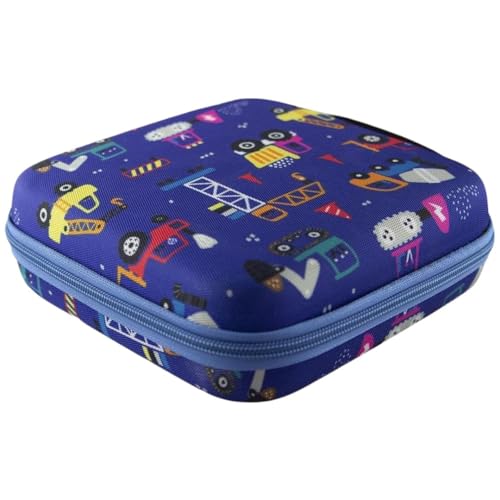 caseroxx Transporttasche für Edurino Figuren in Baufahrzeuge-Blau, Transport Aufbewahrung Etui Hülle Schutz