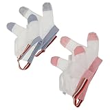 ROMISBABA 指しゃぶり防止手袋 メッシュ通気性素材 バックル調整可能 指保護ベビー用品 新生児の吸い込み防止と肌保護用 2ペア