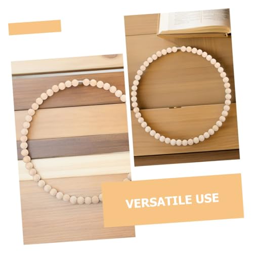 Cuentas de madera con base floral y aros de macramé redondos para fiestas 3