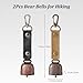 Ngbbby 2Pcs Bear Bells for Hiking, Vintage Bear Bell Keychain with Magnetic Silencer Anti-Lost Camping Gear for Survival Hiking Fishing