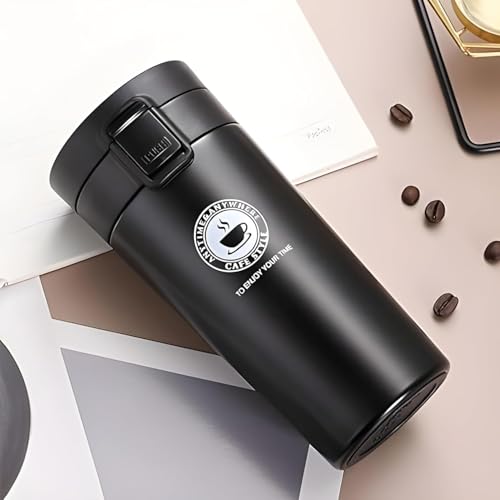 Image of Insulated Stainless Steel Travel Coffee Mug � 12 oz Leakproof Thermal Cup with Lid � Vacuum-Sealed Tumbler for Hot & Cold Drinks � Reusable to-Go Mug for Office