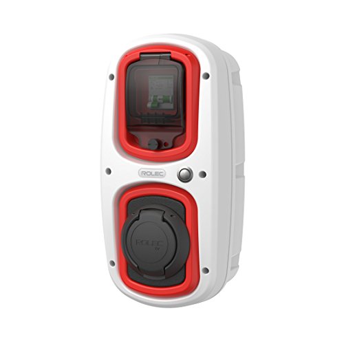 Vehículo eléctrico/EV - Unidad de Carga WallPod - Toma de 32 amperios Tipo 2 - Color (Blanco/Rojo)