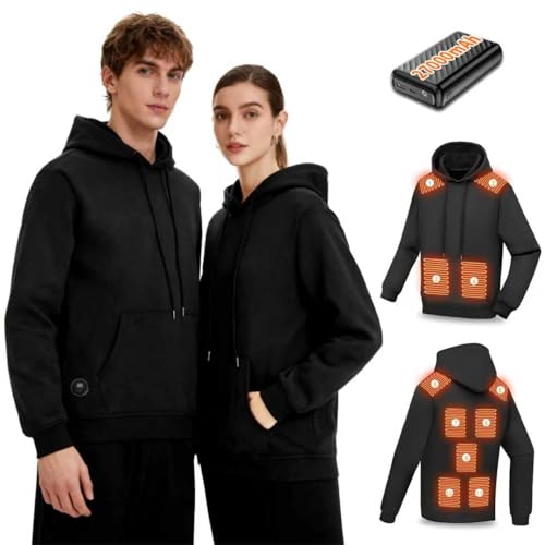 Ya en mundofriki.es: Wholede Sudadera Calefactable para Hombre y Mujer 27000mAh – Hoodie Eléctrico 7.4V con 11 Zonas de Calor y Pantalla LED, Sudadera Térmica Recargable para Exterior, XL