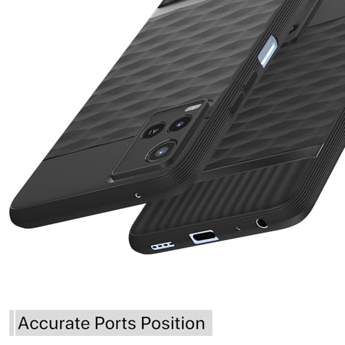 Image of Pikkme Back Cover for Vivo Y21 2021 / Y33s Camera Protection 3D Hexa Cube Design Silicone Protective Bumper Case (Black)