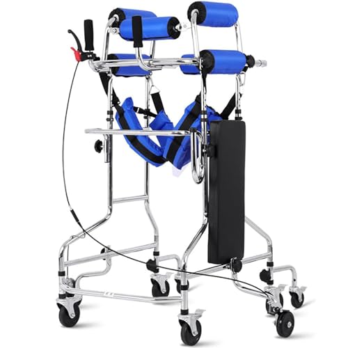 Andador rollator vertical para mayores con frenos de mano y diseño plegable de alta capacidad