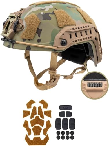 FMATAL GEAR SF Casque ABS super haute coupe rapide pour airsoft, casque tactique, paintball, sports de plein air, chasse, tir (MC, L/XL)