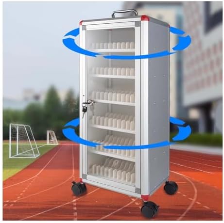 Portable Mobile Phone Locker Cabinet with Wheels, 48 Slots for School & Office, Secure Phone Management System for Students & Employees, Easy to Move Storage Solution