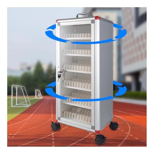 Etlegor Mobile Cell Phone Locker, Portable Mobile Phone Cabinet Phone Management Cabinet with Wheels for School Students and Company Employees Safe Easy to Move(48 Slots)