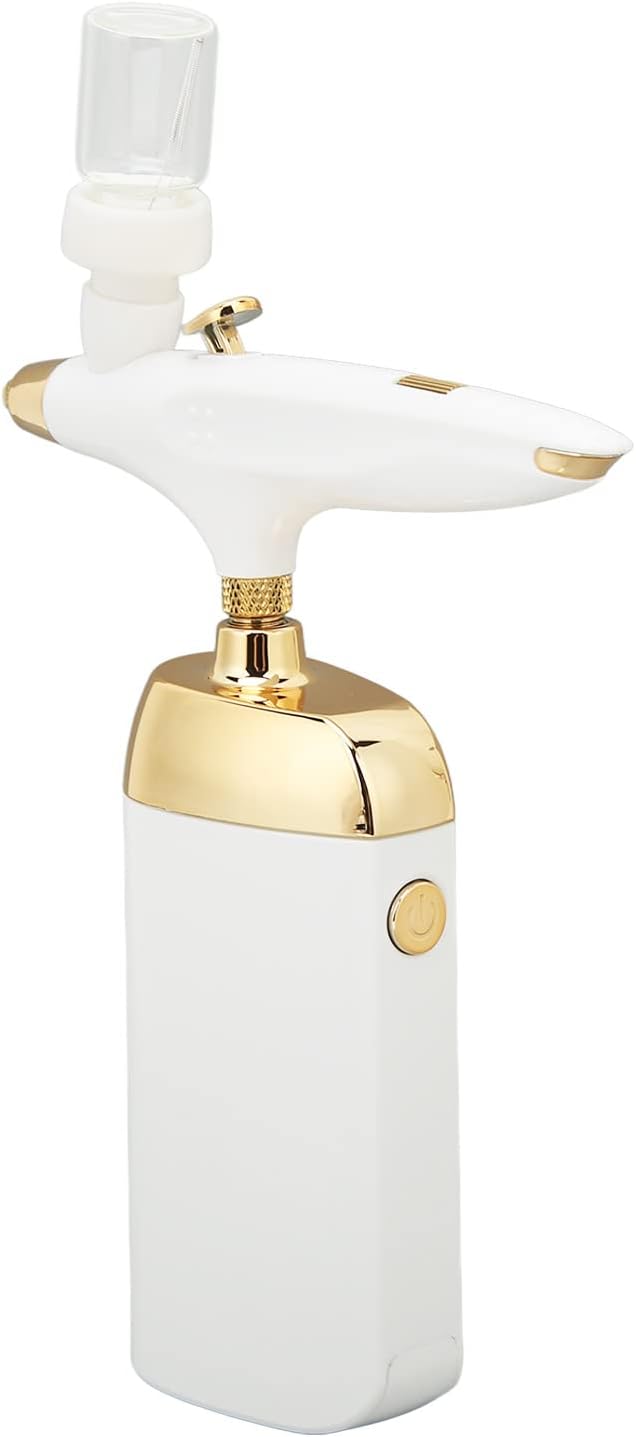 Cordless Makeup Spray Gun, Nano Mist Sprayer Device Kit, Rechargeable Portable Airbrush for Facial Beauty, Art Painting, Tattoo, Cake Decorating, Nail Art, Modeling (White Set)
