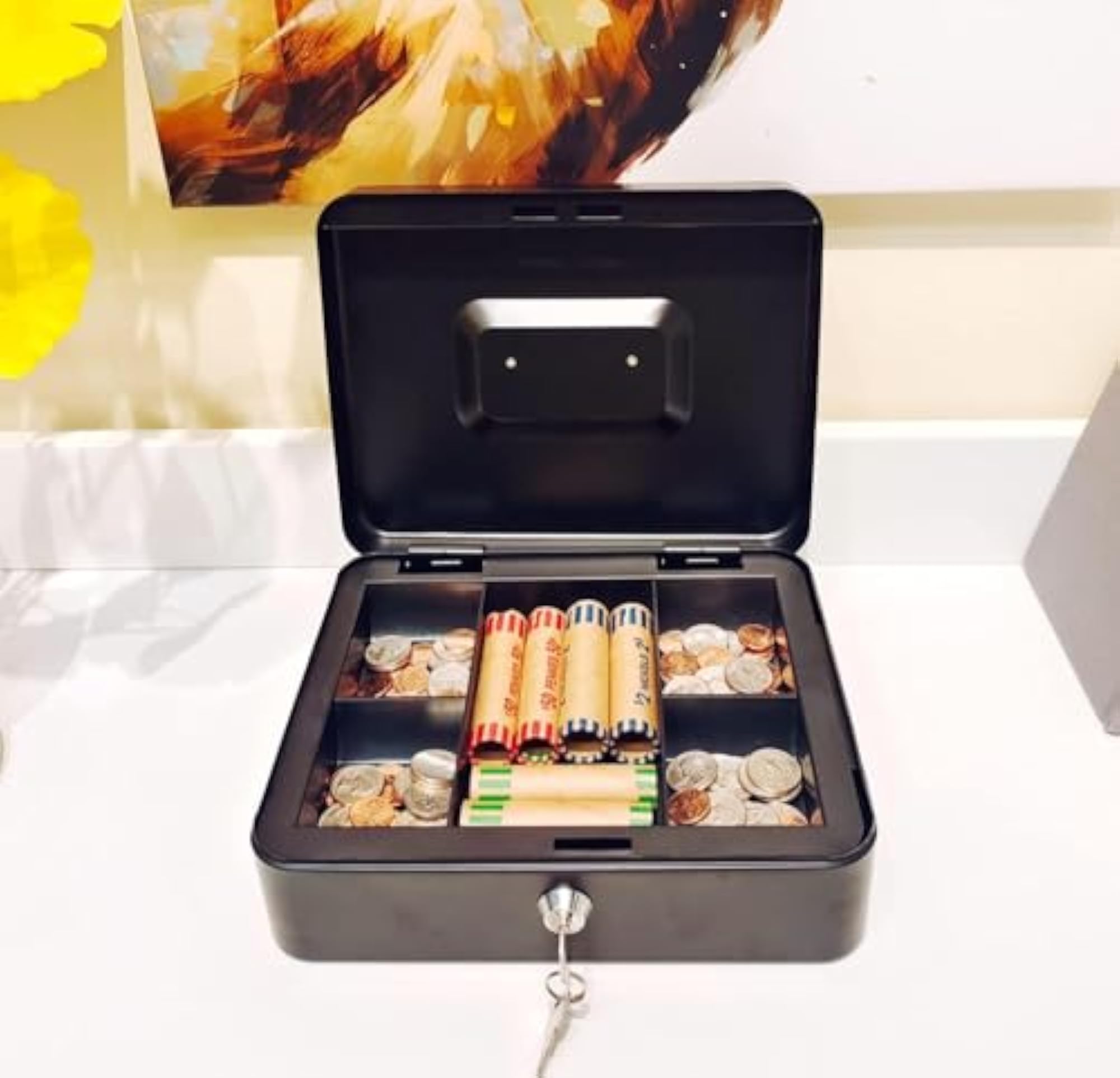 Compact Solid Steel Cash Money Safe Box