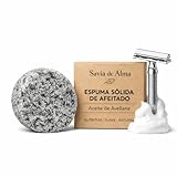 Espuma de Afeitar Hombre Sólida con Aceite de Avellana – Jabón de Afeitar Premium Hecho a Mano, Espuma Abundante para Navaja y Maquinilla, Vegano