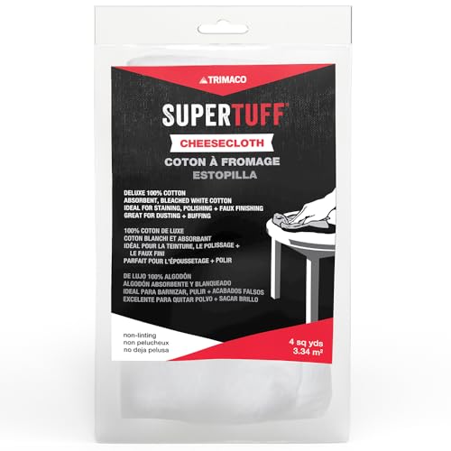 Trimaco 10303 Absorbent Deluxe Cheese Cloth,Virgin Cotton Fiber, 4 sq yd, White, 36 Ft