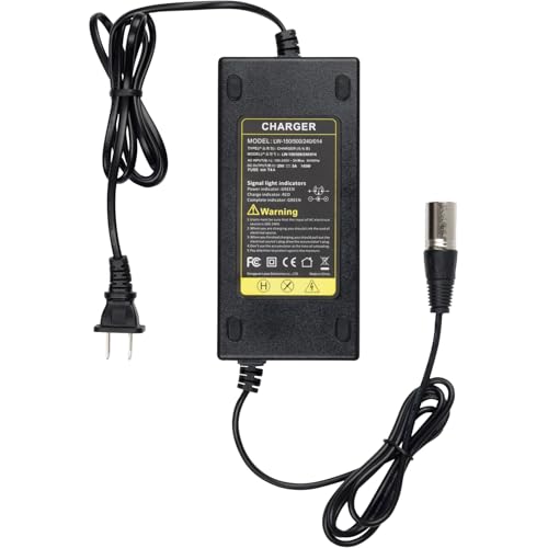 24V 5A Battery Charger for GoGo Mobility Scooter - 24V 5000mA Fan Cooled Quick Charger (3-Pin XLR Connector) for Pride Mobility, Drive Medical, GoGo Elite Traveller, Jazzy Chair, Lakematic, ShopRider