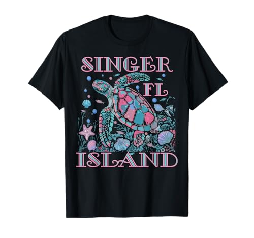 Singer Island FL Tortue Lover Coloré Beach SOUVENIR T-Shirt
