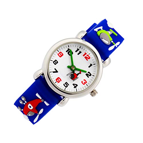 Relógio de pulso-Relógio azul 3D infantil desenho animado relógio de design criativo lutador à prova