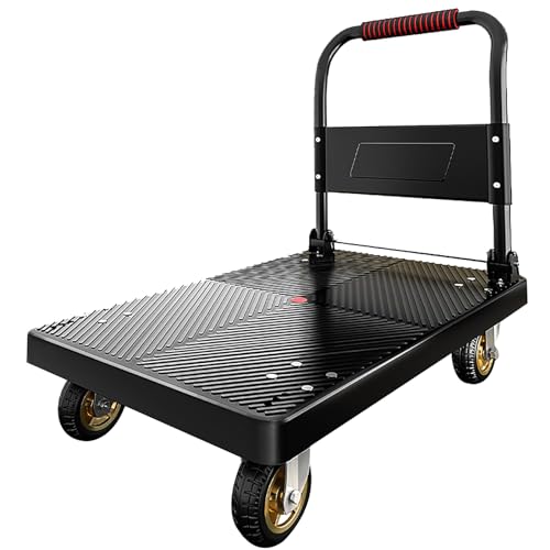 Robuster, faltbarer Plattformwagen, Aluminium-Handwagen für Garage und Lager, trägt bis zu 150 kg