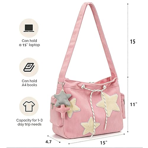 Bolso Tote AFGWK de pana estilo Y2K para mujer miniatura 4