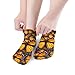 4TH N Women's 5-Pairs Casual Fashion Elastic Ankle Socks, Outdoor Sports Low Cut Sock for Office, Home, Daily Essentials (Beautiful Orange Monarch Butterfly)