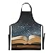 ALALAL Libri con rivestimenti flash Grembiule da cuoco per uomo Grembiule regolabile 88x68cm Grembiuli Waterdrop per uomo donna Men