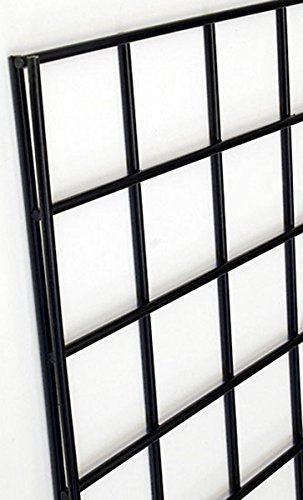 Only Garment Racks #1899B Grid Panels - Perfect Metal Grid for Any Retail Display, 2' Width x 4' Height, 3 Grids Per Carton (Black) (Pack of 3)