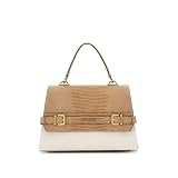 BOLSA SESTRI TOP HANDLE FLAP EN COLOR BEIGE/CAFÉ