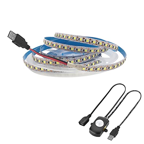 Tira LED USB 5V luz cálida con sensor infrarrojo 16.4 ft miniatura 1