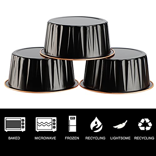 EUSOAR Aluminum Foil Baking Cups, 50pcs 5oz Muffin Liners, Disposable & Reusable Black Aluminum Foil Cupcake Holders with Lids for Parties & Celebrations by EUSOAR - Used condition - Image 3