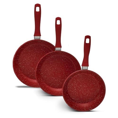 La mejor selección de Juego rojo negro Top 5. 46 FLAVOSTONE 3 Pan Set juego de sartenes antiadherentes 20, 24 y 28 cm (rojo)