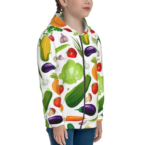 Vegetables2 Kid Hoodies Boys Zip Up Sweatshirts Girls Pullover with Pocket4