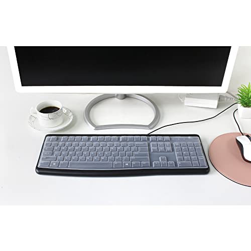 Silicone Keyboard Cover Skin For Logitech K120 & Mk120 Ergonomic Desktop Usb Wired Keyboard Waterproof Protector Accessories (Transparent) #TOP2
