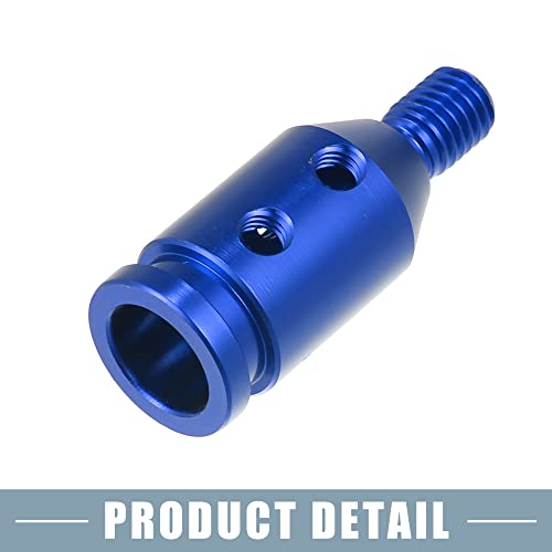 A Absopro Gear Shift Knob Adapter Kit Universal With 4 Plastic Hoses Non Threaded Lever Cover Head Aluminum Alloy Blue #TOP5
