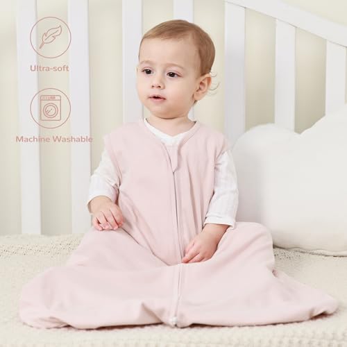 Image of JELLYMONI Baby Sleep Sack 12-18M, 0.5 TOG, 100% Cotton Wearable Blanket | 3 Pack, Soft Cotton Fabric, Breathable Lightweight Sleeveless Sleep Sack, Pre-Shrunk, 2-Way Zipper