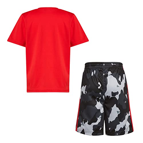 Image of adidas baby-boys Poly Tee Aop 3s Short Set(infant)