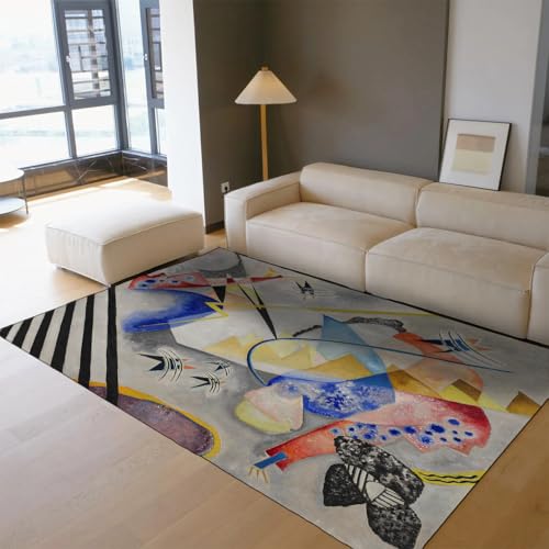 Tapis abstrait moderne lignes géométriques 60x90 haute douceur - 3