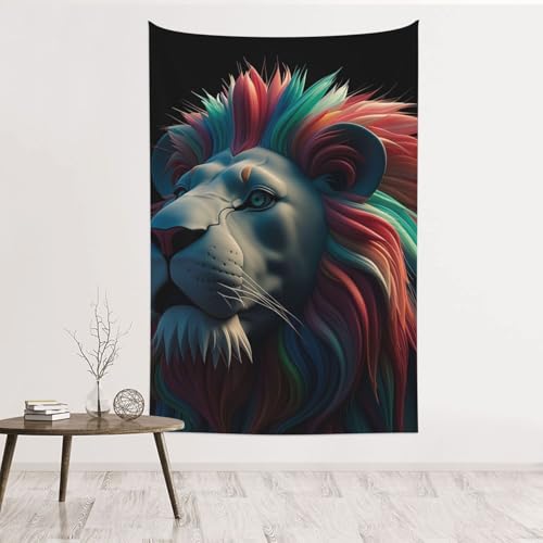 Tapisserie murale abstrait 3D lion : sublimez vos murs sans abîmer le support