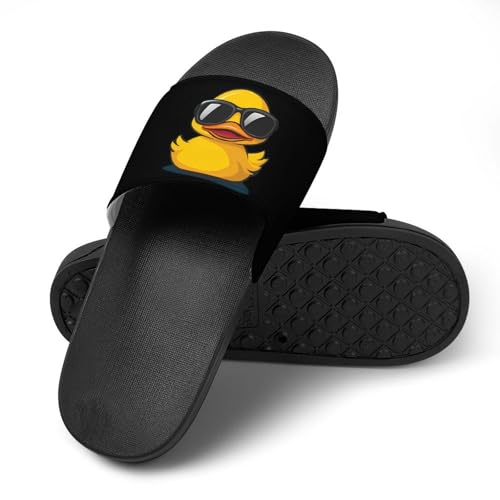 Yellow Rubber Duck in Glasses Slippers for Women Men Indoor Outdoor PVC Shower Shoes Non Slip Soft Sole Home Slides4
