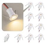 HHTUN 902 120°LED mini Spotlight,DC12V 1W,80Ra,75lm,Small Size,Embedded Installation,Suitable for Cabinet Lighting Such as Wine cabinets,Shoe cabinets,etc.,with Power Supply (4000K,White,9Pack)