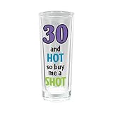 30th Tall Shot Glasses 80ml
