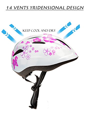 Girl Helmet For Bike,Kids Bike Pink Helmet For Girls Ages Approximately 3-10 Years Adjuastable And Multi-Sport, From Toddler To Youth Cpsc Certicated (Angel) #TOP4