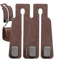2 Ganci Doppi Poggiatesta Auto In Pelle – Organizer Per Sedili Posteriori Per Borse, Borsette E Ombrelli (Nero) - 5