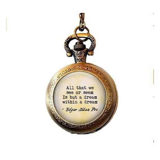 All That we See or Seem is but a Dream Within a Dream - Poe citat fickur halsband - dikt smycken - poe fickur halsband - Dröm fickur halsband