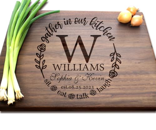 Personalized Cutting Boards, Wooden Custom Engraved Chopping Board for Wedding Gift, Bridal Shower, Engagement Gifts, Anniversary, Housewarming Gift, Gift for Parents