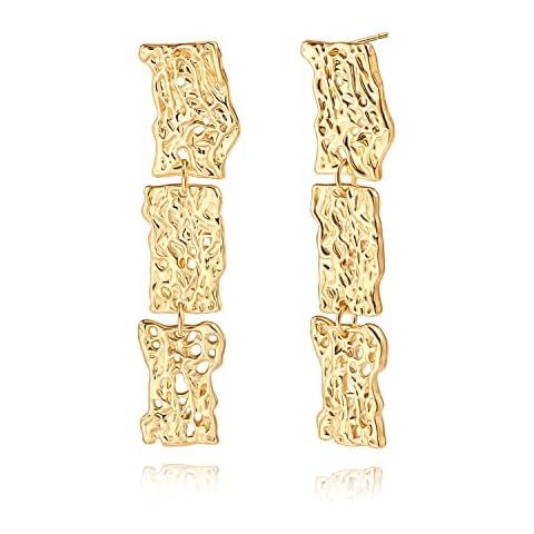 Statement Long Chain Simulated Opal Bead Pearl Drop Tassel Curved Hooks Earrings Colorful Evil Eye Fringe Earrings for Women Statement Jewelry Gifts, Brass, No Gemstone Cover