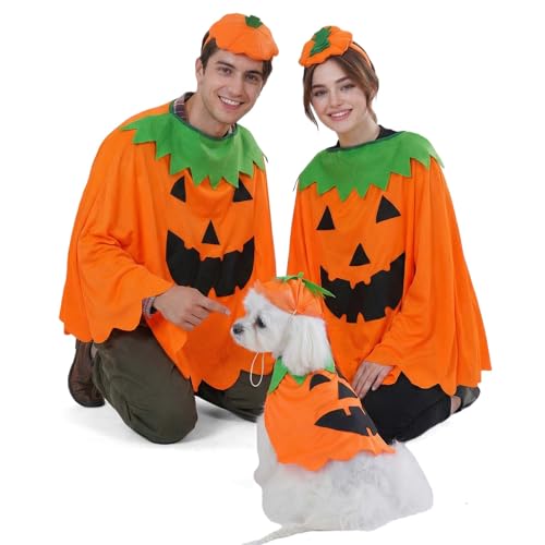 FLAdorepet Halloween Matching Dog and Owner Clothes Pumpkin Costume
